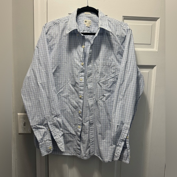 JCrew Shirt Mens Large Blue Button Down Long Sleeve Plaid Check Preppy Collared - Picture 1 of 3